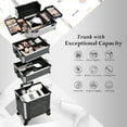 thumbnail image 3 of 4 in 1 Rolling Makeup Case Professional Cosmetology Case on Wheels Extra Large Trolley Cosmetic Storage Travel Nail Organizer Salon Barber Suitcase, 3 of 8
