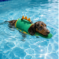 thumbnail image 2 of Dino Dog Life Jacket, Cute Dog Life Vest with High Buoyancy, Reflective Stripes, Adjustable Life Preserver with Rescue Handle for Small Medium Large Dogs XS, 2 of 6