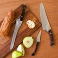 thumbnail image 2 of Knork 171 Pakkwood Cutlery Chef Knife 3 + 1 Piece Set Silver, 2 of 4
