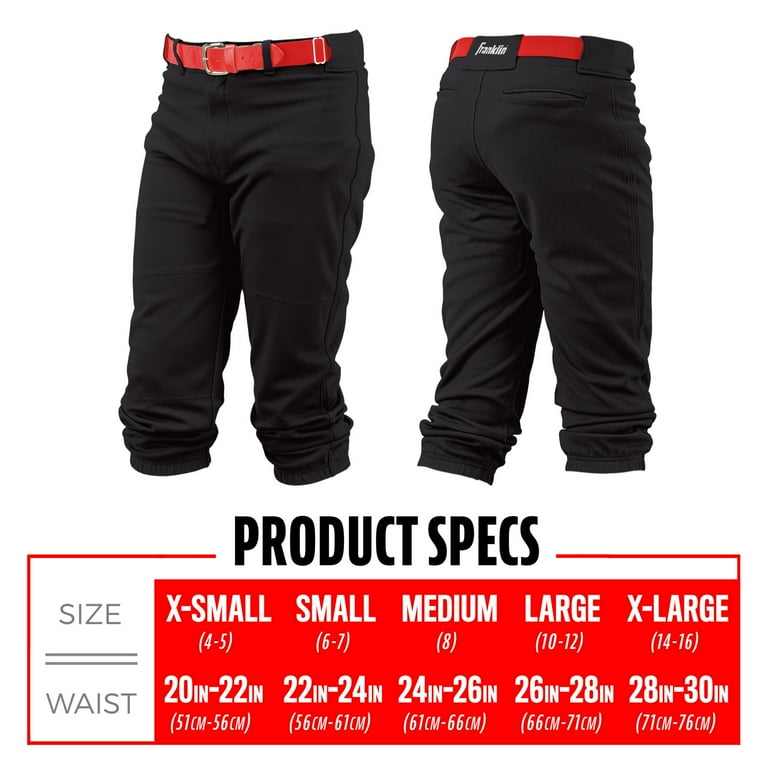 Franklin Sports Youth Baseball + Softball Pants - Kids Knicker