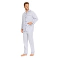 thumbnail image 2 of GLOBAL Mens 100% Cotton Pajamas Set Woven Drawstring Sleepwear Set with Top and Pants/Bottoms, 2-Piece Set, Size S, 2 of 5