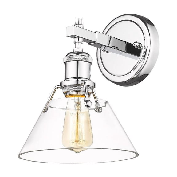 3306-BA1 CH-CLR Golden Lighting Orwell - 1 Light Bath Vanity-9.88 Inches Tall and 7.5 Inches Wide-Chrome Finish-Clear Shade Color