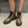 thumbnail image 5 of Tawop Ladies Boots Low Heel Lace Up Winter Fall Boots, 5 of 9