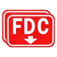 thumbnail image 1 of Uxcell 2-Pack Señal FDC, 9.8" x 6.7" Señal Metálica de Conexión del Departamento de Bomberos, Señal Metálica de Aluminio para Exteriores [Blanco sobre Rojo, con una Flecha Blanca hacia Abajo], 1 of 1