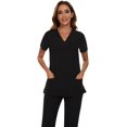 thumbnail image 2 of Scrubs for Women Set - Stretch V-Neck Scrub Top & Jogger Pant with 8 Pockets, 2 of 6
