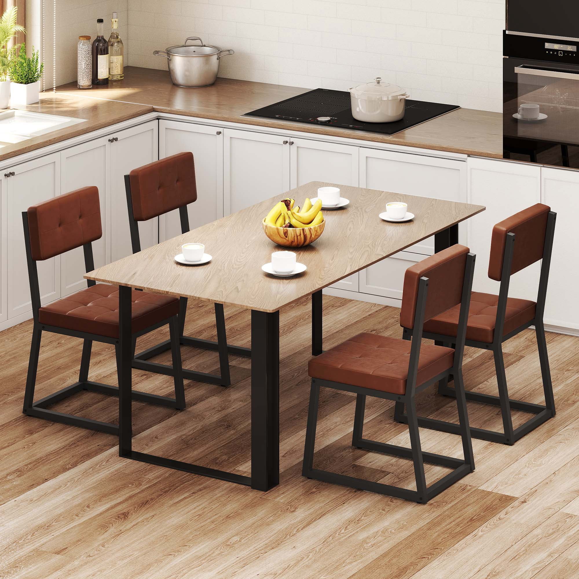 Uforic Dining Chairs Set of 4, Upholstered Modern Kitchen Chair with Metal Frame for Dining Living