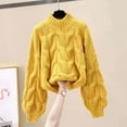 thumbnail image 2 of UJNDER Crewneck Long Sleeve Knit Sweater for Women Tops Fashion 2025 Fall Outfits Yellow One Size, 2 of 3