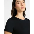 thumbnail image 5 of Time and Tru Women's Cotton Crewneck Tee with Short Sleeves, Sizes XS-XXXL, 5 of 6