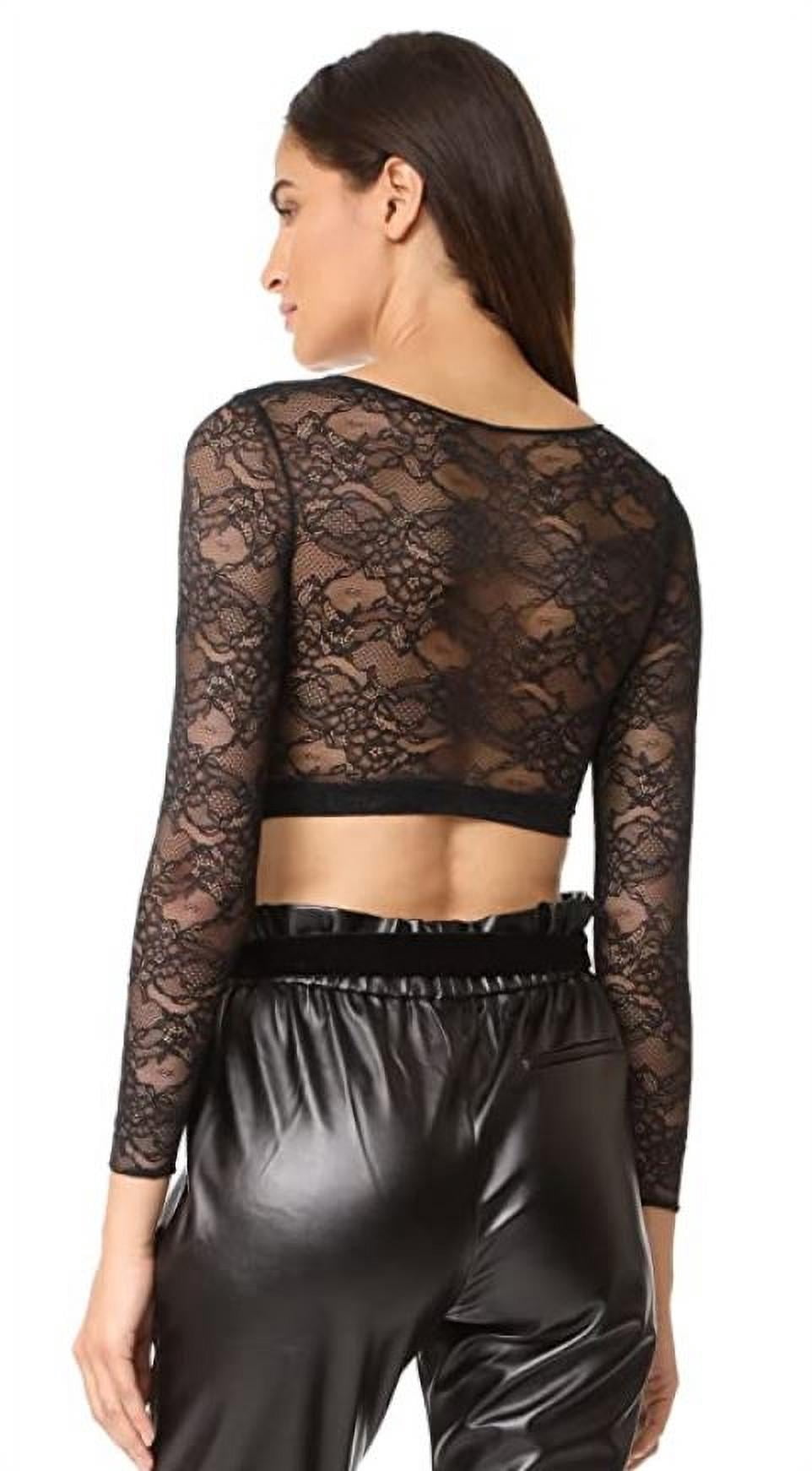 spanx sheer fashion long sleeve crop top