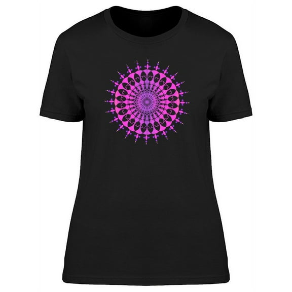 Lotus Flower Purple Mandala T-Shirt Women -Image by Shutterstock, Female Large