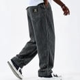 thumbnail image 2 of GrmtClth Corduroy Pants for Men 2026 Comfort Fit​ Straight Trouser Fashion Wide Leg Trendy Stripe Clothing Navy 3XL, 2 of 4