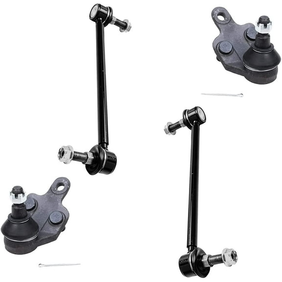 Detroit Axle - Front 4pc Suspension Kit for 2004-2010 Toyota Sienna, 2 Sway Bars 2 Ball Joints 2004 2005 2006 2007 2008 2009 2010 Replacement