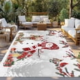 thumbnail image 3 of Fsddascl Grey Christmas Outdoor Rug for Patio/Deck/Porch, Non-Slip Large Area Rug 5 x 8 Ft, Xmas Snowman Tree Snowflake Birds Indoor Outdoor Rugs Washable Area Rugs, Camping Rug Carpet Runner, 3 of 5