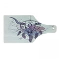 thumbnail image 1 of Feather Cutting Board, Bull Skull Illustration with Dreamcatcher and Watercolor Splashes Abstract, Tempered Glass Cutting and Serving Board, Wine Bottle Shape, Lavender Black Grey, by Ambesonne, 1 of 1