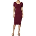 thumbnail image 1 of TheMogan Robe Midi Moulante en Jersey de Coton Extensible à Manches Courtes pour Femmes, 1 of 6