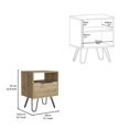 thumbnail image 3 of HomeRoots 22 in. Faux Wood Nightstand with Storage, Beige, 3 of 9