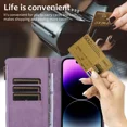 thumbnail image 3 of Fashionable luxury phone case with cross shaped wristband flip zipper, credit card slot with holder, phone leather case suitable for Xiaomi 12T PRO, 3 of 5