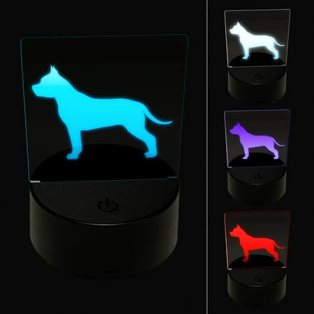 

American Staffordshire Terrier Amstaff Dog Solid LED Night Light Sign 3D Illusion Desk Nightstand Lamp