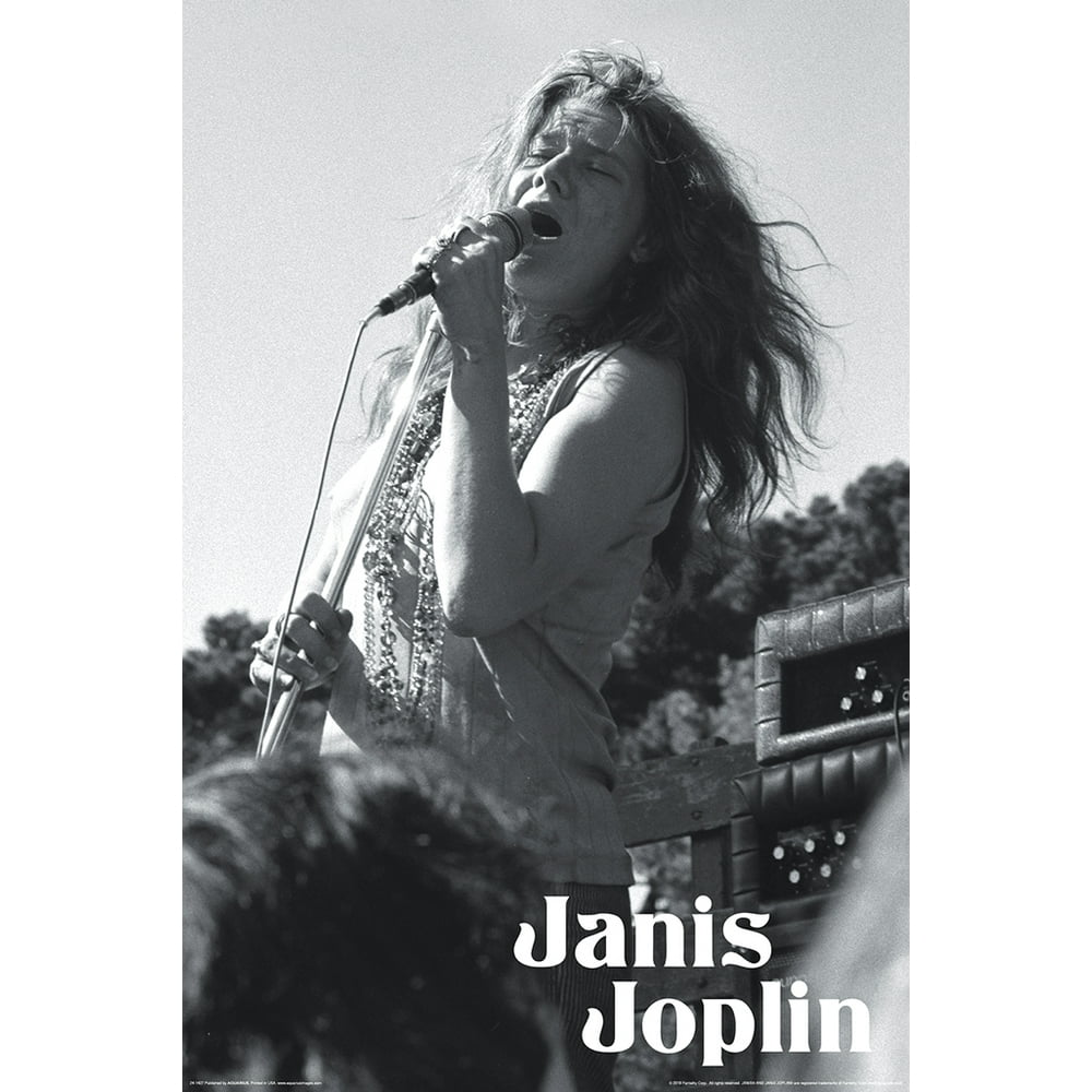 Janis Joplin Black and White Music Poster 24x36 Inch Poster 24x36
