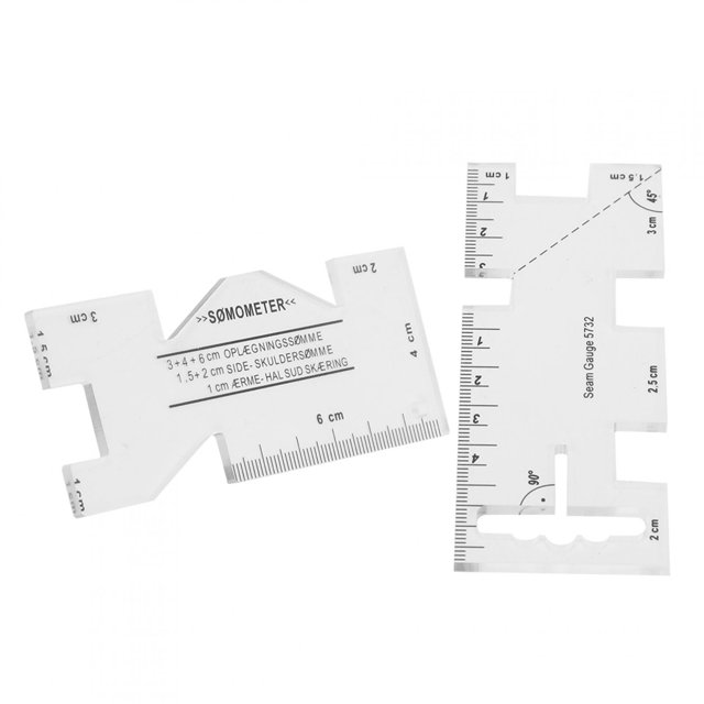 Zyyini Sewing Accessories,8209,2Pcs Patch‑Work Ruler Mini Household Sewing Machine Template Clothing Measure Draw Stitch