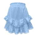 thumbnail image 3 of MIXUE Skirts For Women Summer Solid Color High Waist Ruffled Casual Boho Mini Tennis Skirt Outwear,Blue,S, 3 of 5