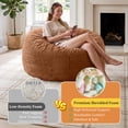 thumbnail image 3 of LaoGeoRon 4ft Adult Bean Bag Chair with Filling Included,Memory Foam Lazy Sofa with Removable Washable Flannel Cover, 3 of 9