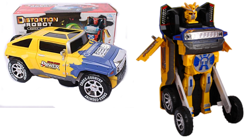 Macchina Polizia Robot Trasformabile Con Luci E Suoni – Giocattolo Bump & Go Per Bambini – Auto Robot Con Effetti Sonori E Luminosi