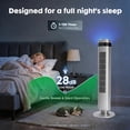 thumbnail image 4 of Quiet Tower Fan for Bedroom, Oscillating Fan with Child Lock & Night Light, 28dB, 12H Timer and Remote, 5 Speeds Cooling Fan for Nursery and Home,Gray, 4 of 8