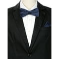 thumbnail image 4 of INSPIRE CHIC Men's Velvet Pre-Tied Bow Tie Solid Color Pocket Square Sets Navy Blue, 4 of 4