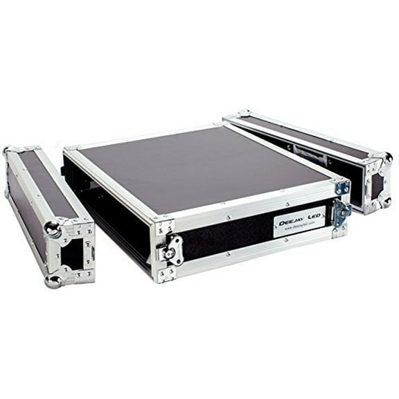 DeeJay LED 2U Amplifier Deluxe Case TBH2UAD with Laptop Shelf and Wheels