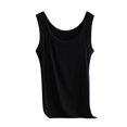 thumbnail image 2 of Fanxing Tank Tops With Built In Bras For Women Seamless Camisole Undershirts Vest Spaghetti Strap Shelf Bra Shirt Black,XXXXL, 2 of 6