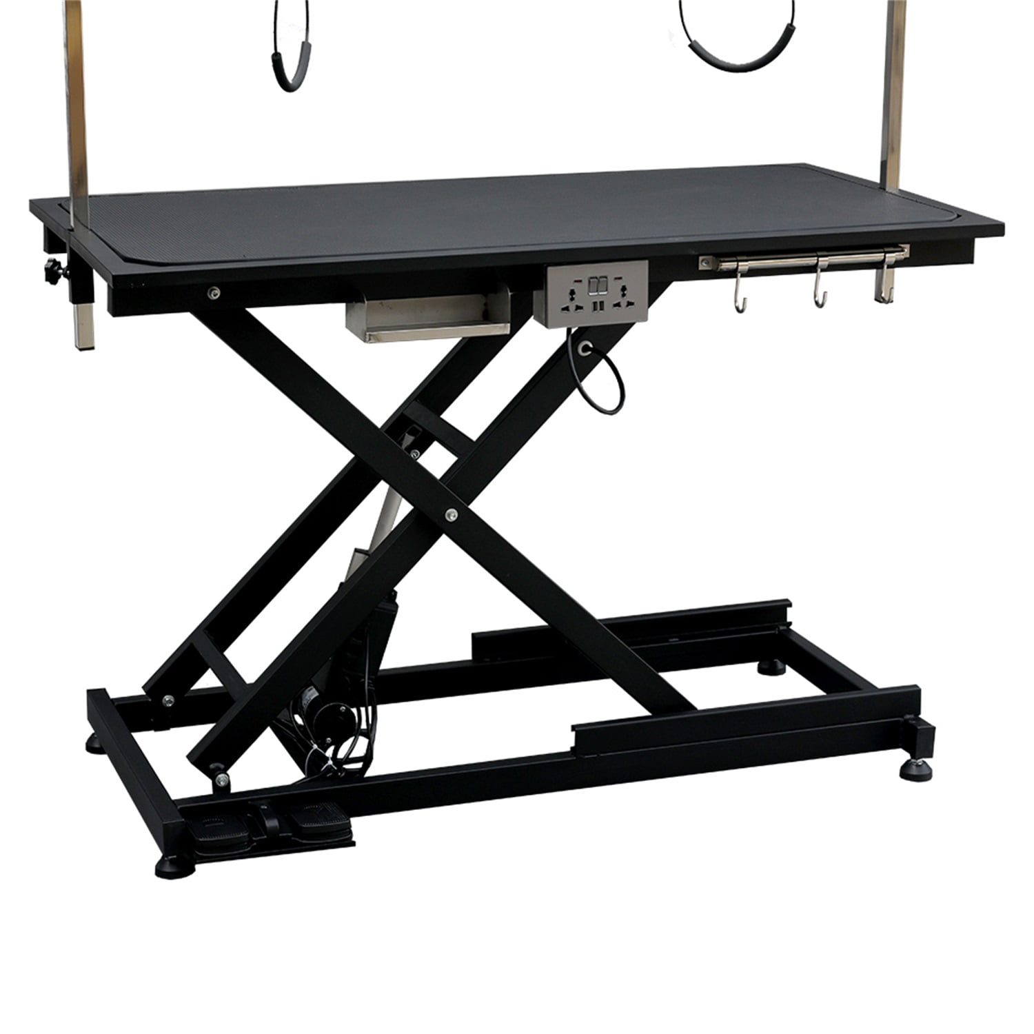 Pefilos 50" Heavy Duty Electric Lifting Pet Dog Grooming Table for Large Dogs with Powerful Motor 110V/220V Professional Hydraulic Drying Table, Height Adjust from 8" up to 36'', Black Pefilos 50" Heavy Duty Electric Lifting Pet Dog Grooming Table for Large Dogs with Powerful Motor 110V/220V Professional Hydraulic Drying Table, Height Adjust from 8" up to 36'', Black