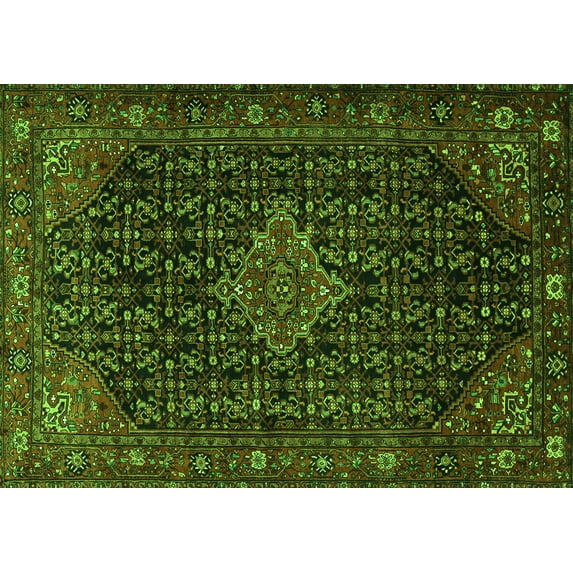 Ahgly Company Indoor Rectangle Persian Green Traditional Area Rugs, 8' x 10'