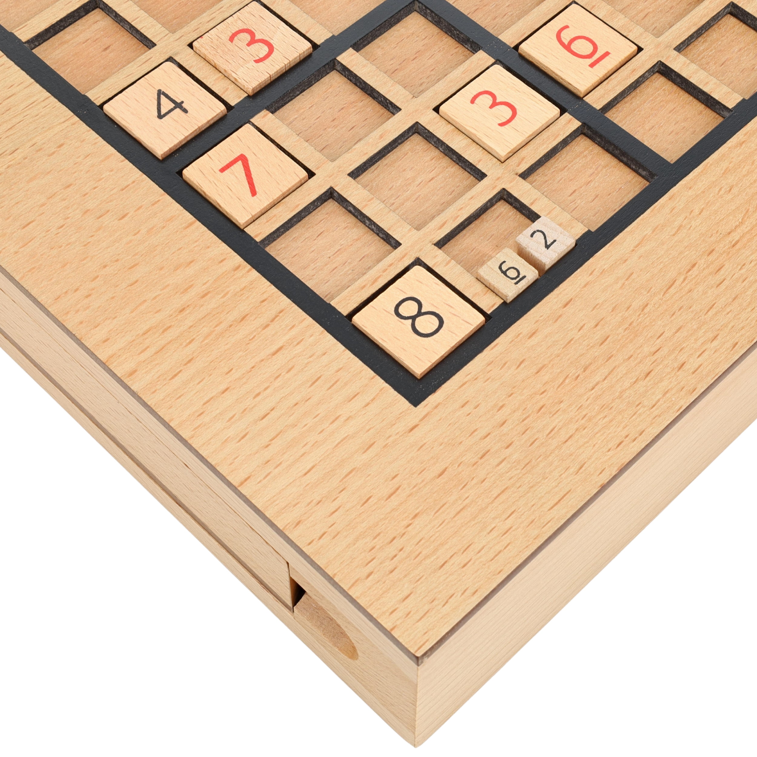 WE Games Wooden Sudoku Puzzle Board Game with Pull Out Drawers - 11 in