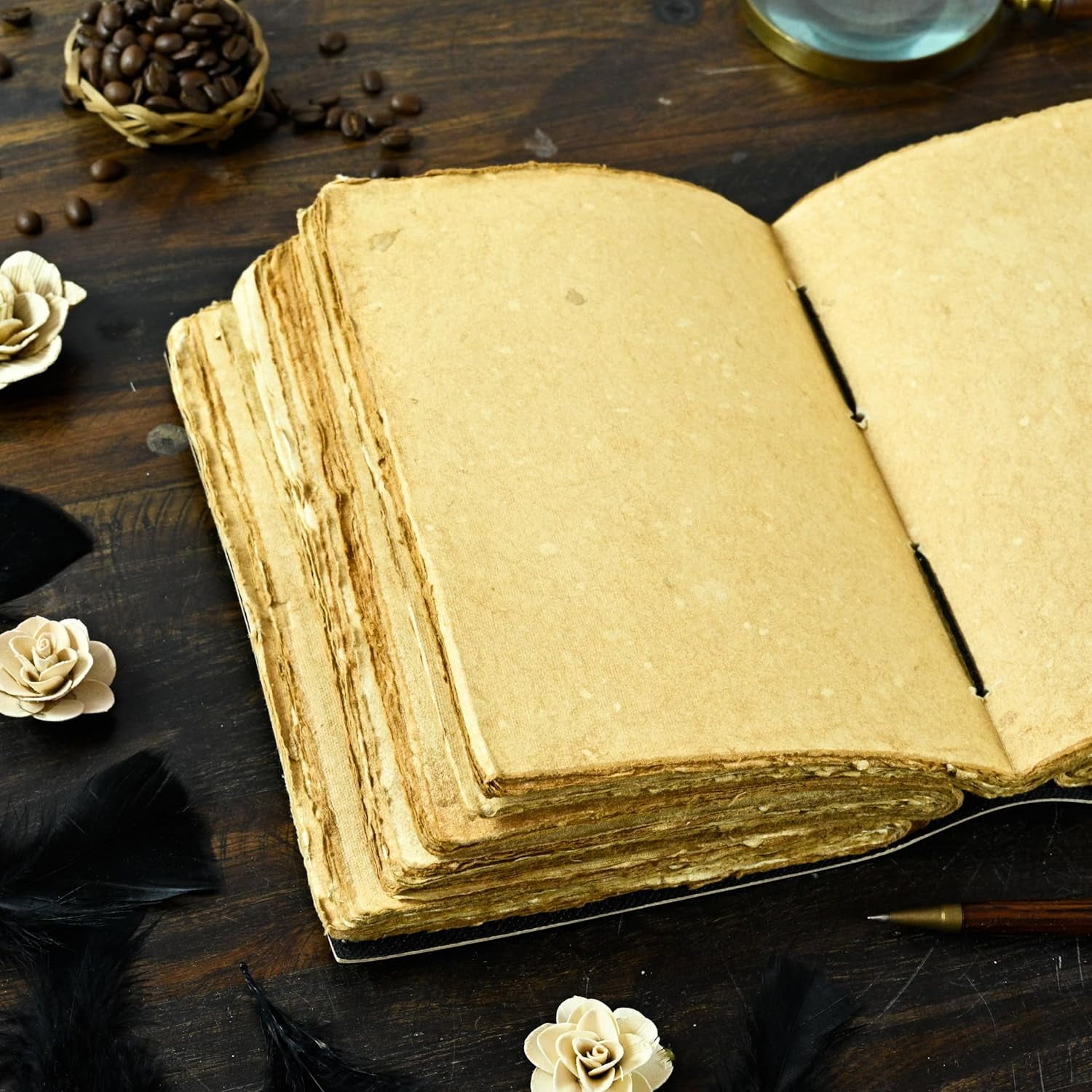 Leather Journal Tree of Life Leather Notebook Blank Spell Book book of shadows Journal with color printed Embossed design Antique Vintage 200 Pages (7x5 Inches)