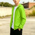 thumbnail image 2 of OGLCCG Kids Rain Jackets With Hood Lightweight Full Zipper Waterproof Raincoat For Boys Girls Casual Fall Winter Windbreaker Jacket 12-20 Years, 2 of 7
