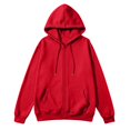 thumbnail image 7 of Resicozy Zip Up Hoodie Men Long Sleeve Solid Color Plain Hooded Sweatshirts Casual Fall Spring Track Jackets with Pockets Red 2XL, 7 of 7