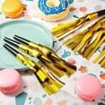 thumbnail image 6 of 6Pcs Party Horn Noisemakers with Tassels - Gold Metallic Fringed Blowouts for Events and Gatherings - Plastic & Foil Design, Durable Horn for Blowouts Party New Year Celebration(Gold,6.7x0.4"), 6 of 9