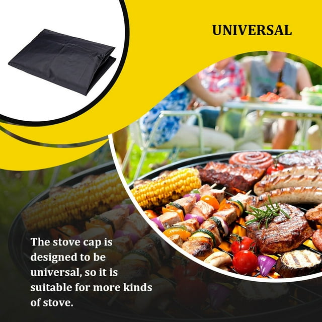 kurtrusly BBQ Stove Dustproof Cover Round Outdoor Waterproof Sunproof Replacement Solid Color Burner Cap Protector Accessories 92x30cm