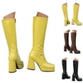 thumbnail image 1 of Dakaela Knee High Boots Women Chunky Heel Square Toe Platform Tall Boot Side Zipper Motorcycle Riding Fashion Booties, 1 of 7