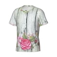 thumbnail image 3 of Rocae Vintage Wood with Floral for Men's Moisture-Wicking Crew Tee - T-Shirt for Sports, Outdoor Activities, and Casual Wear, 3 of 9