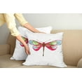 thumbnail image 2 of Ambesonne Abstract Throw Pillow Cover 2 Pack, Watercolor Dragonfly, 24", Hot Pink Green and Blue, 2 of 5