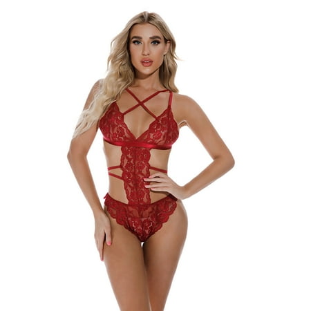 Sentmoon Lingerie for Women Women Sexy Lingerie Lace G-String Thong Stocking Underwear Nightwear Valentines Lingerie Valentines Day Gifts for Her Clearance Sales Today Deals Prime