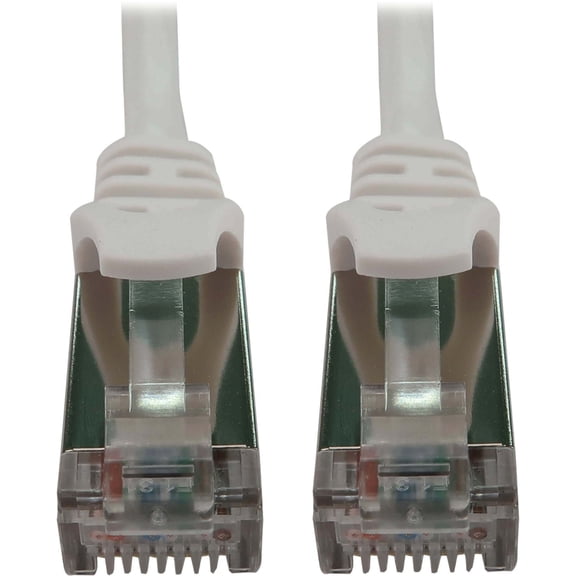 Eaton Tripp Lite Series Cat6a 10G Snagless Shielded Slim STP Ethernet Cable RJ45 M/M PoE White 15 ft. 4.6 m