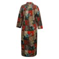 thumbnail image 4 of MAWCLOS Robes Maxi pour Femmes Robe Chemise à Imprimé Floral Kaftan à Revers Manches Longues 8998 Jaune m, 4 of 4