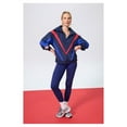 thumbnail image 3 of Women's Terez  Navy New York Yankees Ripstop Chevron Quarter-Zip Pullover, 3 of 4