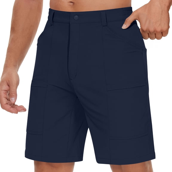 LONKITO Mens Golf Shorts with Pockets Classic Baggy Cargo Work Shorts for Casual Spring Summer Clothes