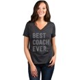 thumbnail image 2 of Thread Tank Best Coach Ever Women's Relaxed V-Neck T-Shirt Tee Charcoal Medium, 2 of 6