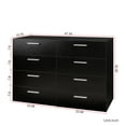 thumbnail image 3 of Ktaxon Bedroom Dresser with 8 Drawers, Wooden Double Dresser for Entryway, Wide Storage Cabinet for Living Room, Black, 3 of 13