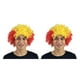 thumbnail image 3 of Vogacara Peluca de payaso Cabello Pelos sintéticos Aficionados al fútbol Fiestas de aplicación amplia Tocados multicolores Accesorios de Type1 NO1, 3 of 6